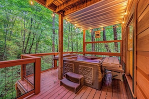 Soak your troubles away in the relaxing hot tub!