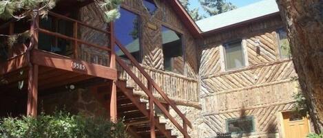 Front of the house with lots of windows to see the views of Ute Pass!