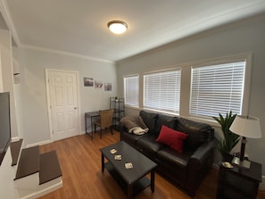 Pull out memory foam sofa.