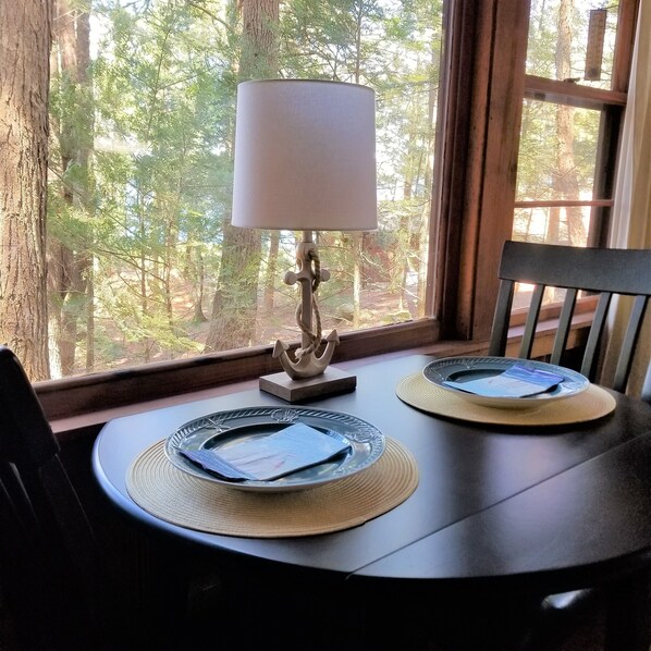 Enjoy the woodsy view while you eat or work!
