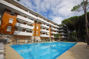 exterior view with swimming pool