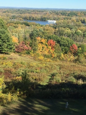 This foliage cruise ship's passengers are taking pics of the home you'll be at!