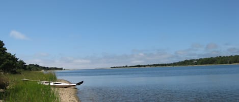 End of path, looking south to barrier beach and Atlantic Ocean