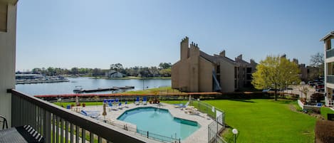 Lake and Pool view from the balcony