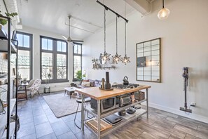 Kitchen | Prime Downtown Location | Rooftop Patio