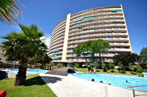 External view of the building. Exterior swimmingpool