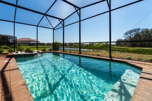 Pool overlooking lake