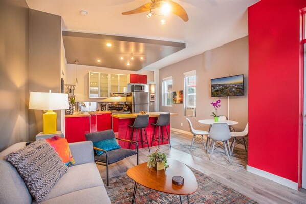 Spacious, cozy, and entertainment-ready! Enjoy a relaxing night in with all the comforts of home.