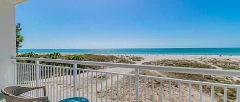 Balcony, beach view from the 404W unit!