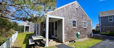 Walk across the property to the association beach