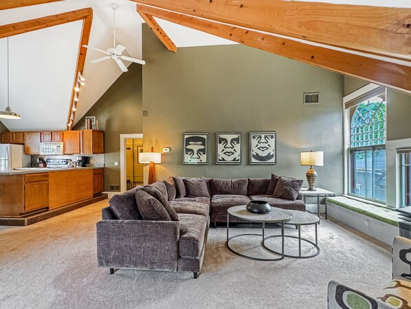 Contemporary Living Room Ensemble with Large Sectional.
