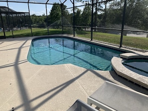 Private pool with attached spa/hot tub