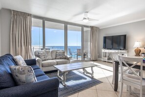 Gulf front living room.