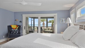 Lovely Master has Large TV and Entrance to Porch