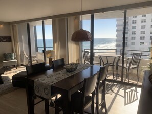 Dining room with an ocean view