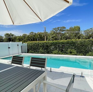 Dining table poolside