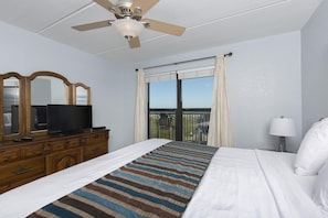 Master bedroom includes a beach view.