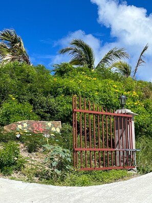 Entrance of the house, gated home