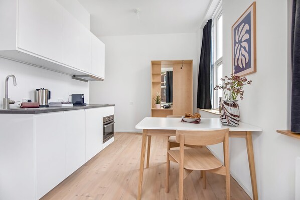 Dining area and kitchen