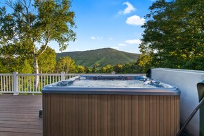 We love relaxing in the hot tub in every season. You will, too. 