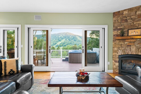 Superior views of Mount Snow, as seen here from the main living room.
