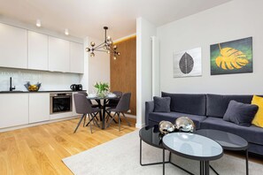 Unwind on the comfortable sofa that can be converted into double bed.