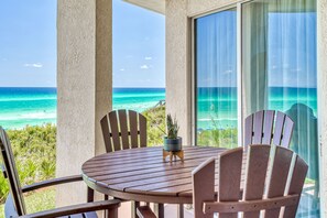 Take in the Beach Breeze on the Private Gulf Front Patio