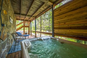 Soak the day away in our private hot tub (drained/sanitized between each stay).