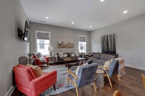 Second floor living space offer plenty of seating