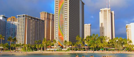 Come explore Hawaii at this luxury Hilton property, directly on Waikiki Beach.