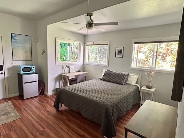 Studio space with queen bed