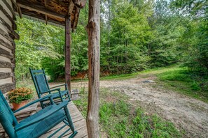 Authentic Log Cabin Front Porch Rocking Chairs