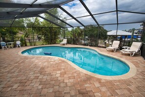 enjoy the private screened pool