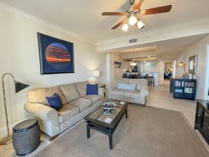 Gulf Front View Living Room 