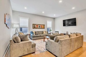 Light filled living area has been recently updated with tasteful decor and new furnishings.