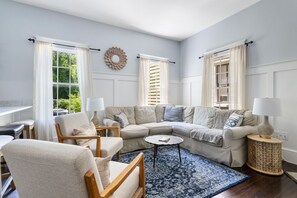 Inviting layout that brings everyone together for conversation or relaxation.