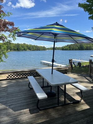 outdoor deck with plenty of seating