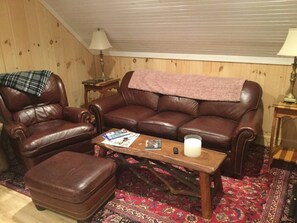 Leather furniture in the living area