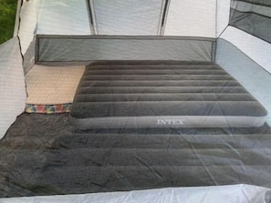 Two "full" size air mattresses provided