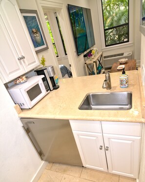 Kitchen Area with Microwave and Coffee Maker