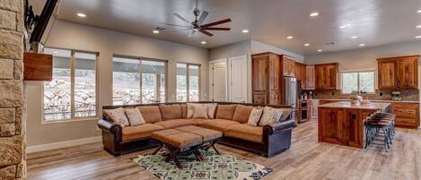 Open floor plan.  Plenty of room for being with friends and family.