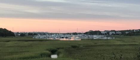 View of marsh from back deck, family room and kitchen. Sunsets are the best!