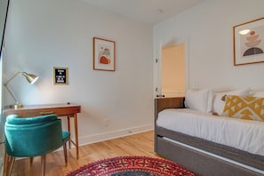 The day bed trundle conveniently tucks away for maximum space utilization.