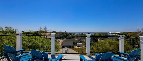 You'll enjoy stunning views of the Atlantic Ocean from the home's expansive rooftop deck.