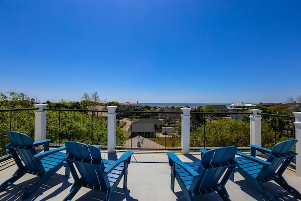 You'll enjoy stunning views of the Atlantic Ocean from the home's expansive rooftop deck.