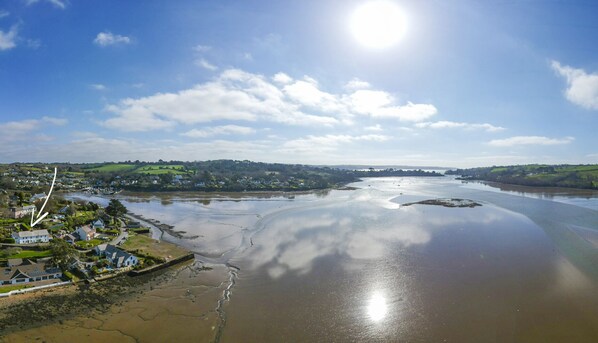 The estuary with Falmouth bay in the distance