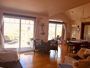 The great room brings it all together, inside to outside.