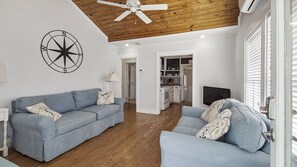 Living room is right off the ktichen.