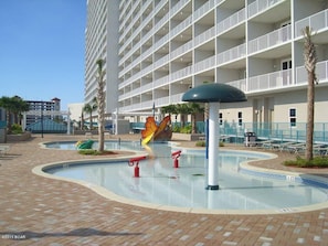 Kiddie pool on 3rd floor by South garage.