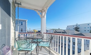 Ocean views and private balcony off the kitchen